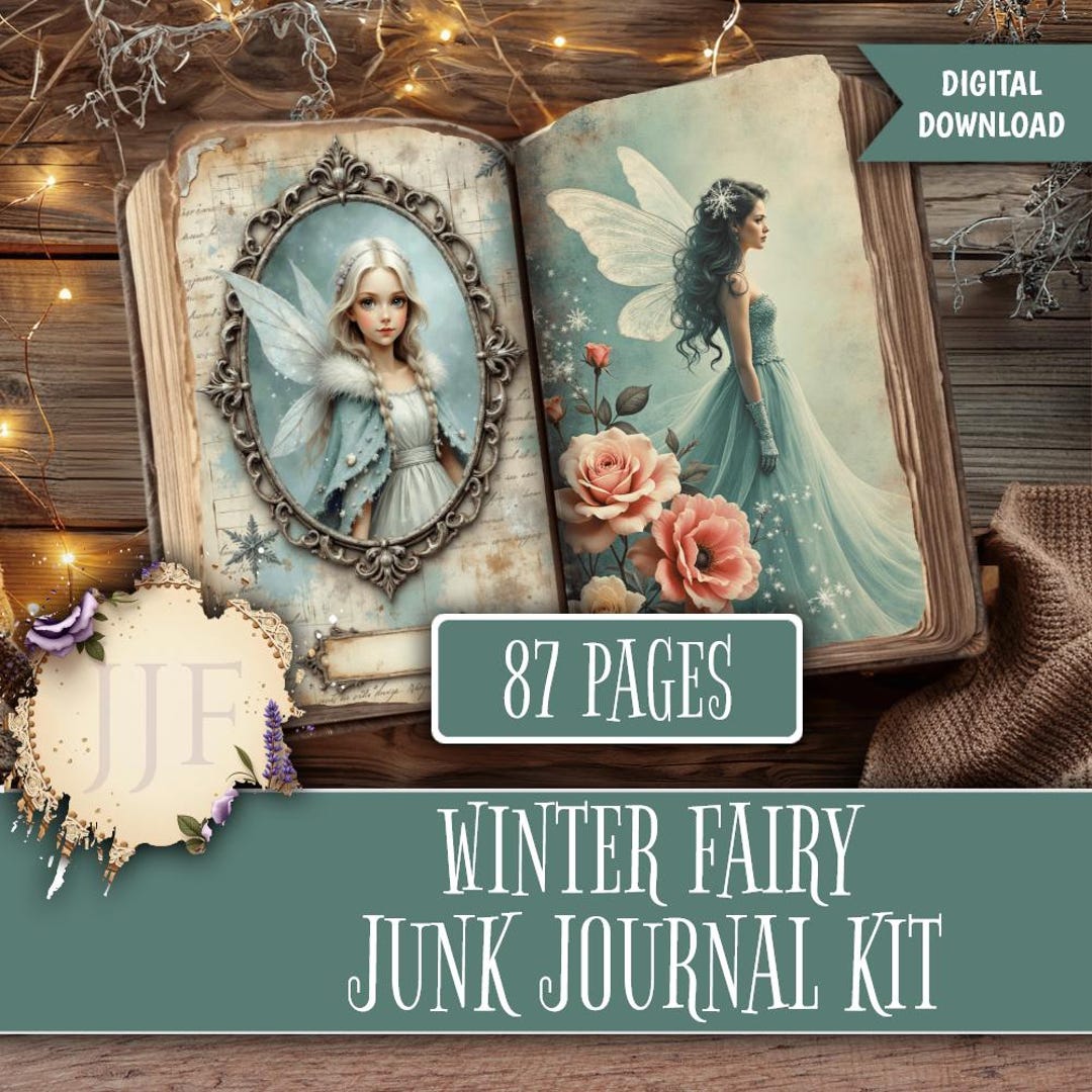 Winter Fairy Junk Journal Kit Printable | Fairy Junk Journal Pages ...