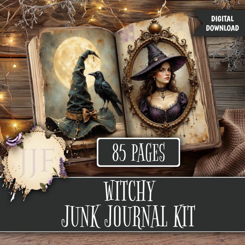 Witchy Junk Journal Kit | Vintage Grimoire Pages & Ephemera, Gothic ...