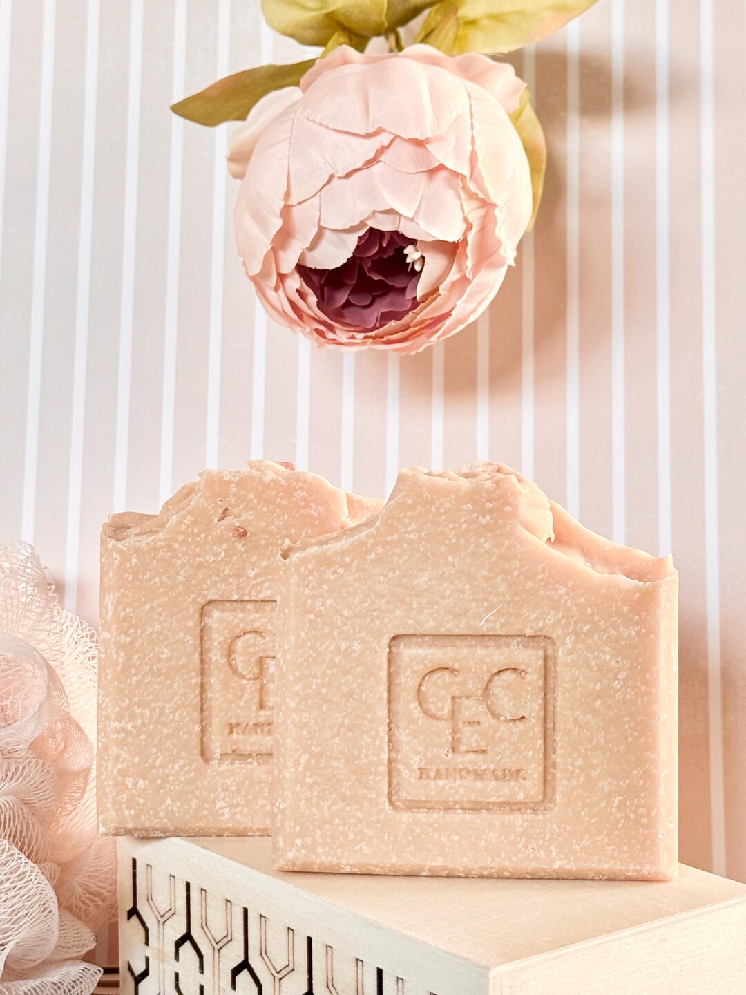 Grass-fed Tallow Blend Pink Himalayan Salt Luxury Handmade Soap With ...