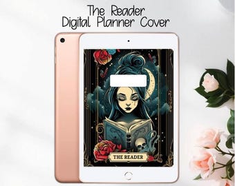 Portada para agenda digital de cartas del tarot, Witchy Dark Academia para iPad (PNG)