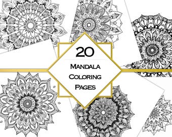Libro para colorear de mandalas (PDF, 20 páginas) - GoodNotes - Coloración digital para adultos