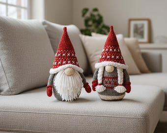 Christmas Gnome Crochet Pattern PDF – Amigurumi Gnome Tutorial (Digital Download)