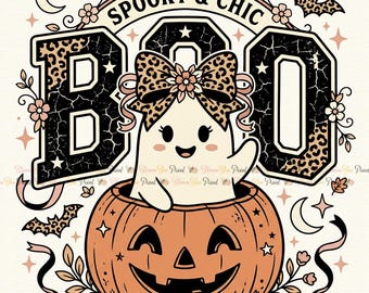 Spooky Boo Jee PNG, Coquette Halloween PNG, Leopard Ghost PNG, Funny Halloween Png, Retro Halloween Png, Cute Ghost Png, Pumpkin Png