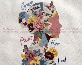 International womens day - Hope, Grace, Power, Lead - 8 March PNG - Instant Download