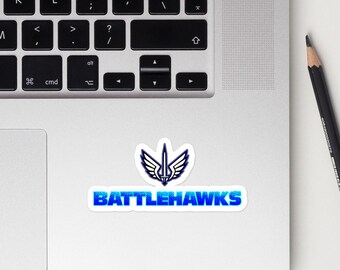 Calcomanía de espíritu de equipo Battlehawks azul brillante