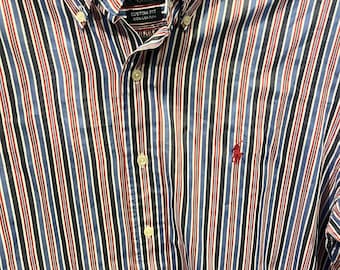 Reworked Ralph Lauren- MEDIUM thrifted*note that this shirt may have slight imperfections, adding to its handmade charm :).