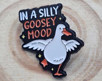 Silly Goose Enamel Pin, Sarcastic Mood Booster, Zinc Alloy Lapel Badge