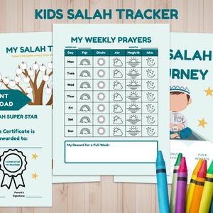 Salah-spårningsschema för barn | Islamisk bönebelöning PDF (direkt nedladdning)