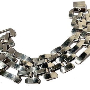 Mexican/Mexico Sterling Silver Link Bracelet/Vintage Mexico Silver Bracelet,Antique Mexican Sterling Bracelet,Sterling Silver Bracelet