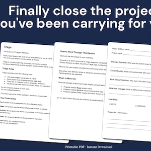 Unfinished Projects Workbook — Printable Decision System for Overwhelmed Adults | PDF Instant Download