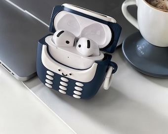 Retro Phone AirPods Case | Soft PVC Cartoon Holder with Ring