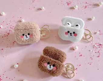 Plush Teddy Bear AirPods Case Soft Protective Cover | Fits AirPods 1-4 & Pro Series