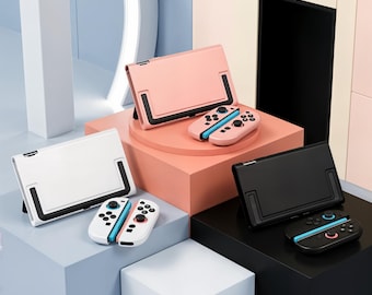 Nintendo Switch 2 Case with Kickstand – Slim Hard Shell & TPU Grip | Clear, Glitter, Pink, Black, White | Dock Friendly