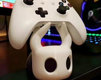 Soporte para mando de videojuegos: soporte impreso en 3D inspirado en un caballero, base de exhibición para gamepad y accesorio organizador de escritorio.