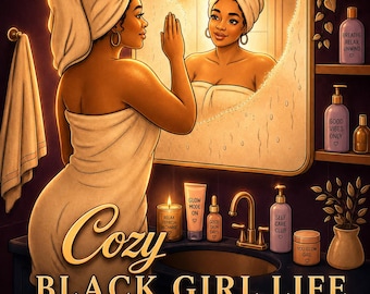 Cosy Black Girl kleurboek 35 pagina's zelfzorg ontspannende scènes voor volwassenen