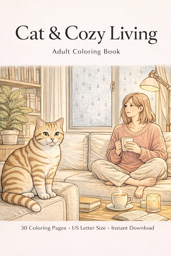 Cozy Cats Coloring Book Printable PDF
