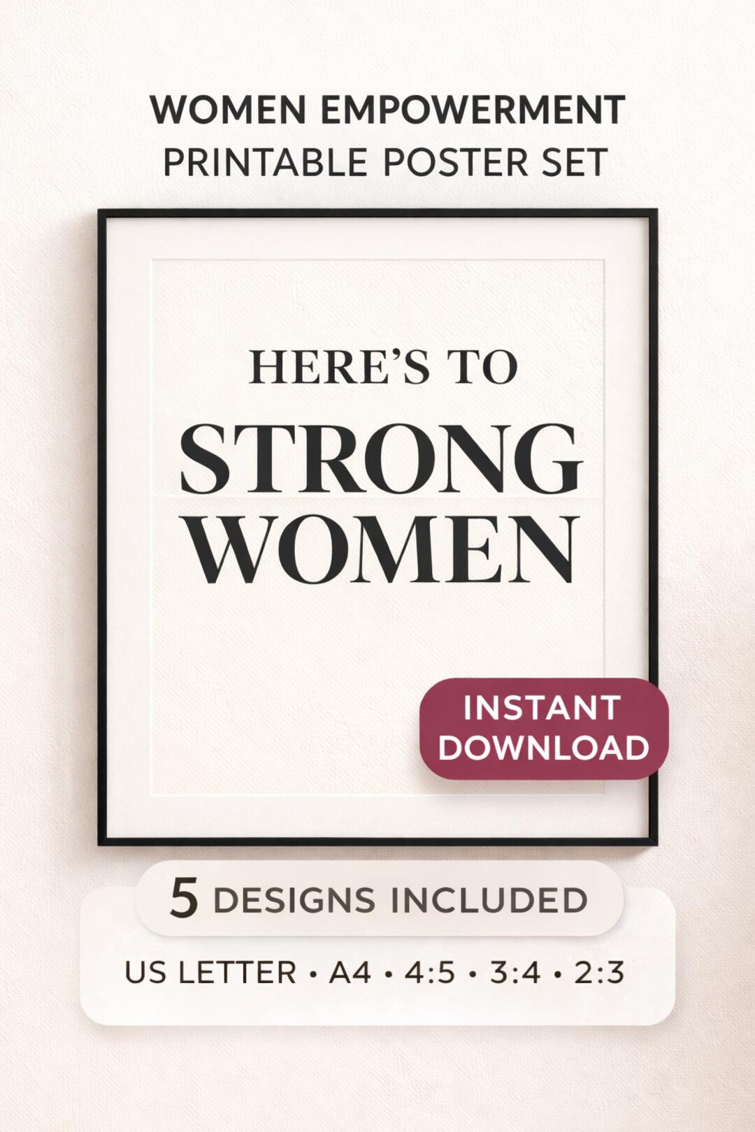 Women Empowerment Wall Art Set – Strong Women Quotes Printable ...