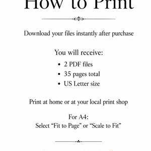 Printable coloring book guide page with simple instructions for instant download files US Letter format and easy home printing. Includes 2 PDF files with 35 pages designed for stress relief creativity and relaxing cozy moments. Perfect for beginners and experienced colorists looking for clean printable designs. Print at home or shop using fit to page option. Thank you for your support please leave a review 💛