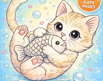 Kawaii Cat Coloring Pages – 20 Printable Designs
