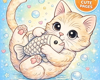 Kawaii Cat Coloring Pages – 20 Printable Designs