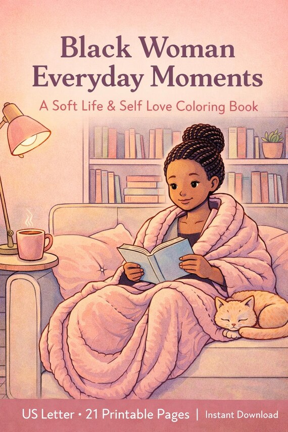 Black Woman Self Love Coloring Book – 21 Printable PDF Pages