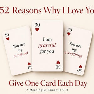 52 Gründe, warum ich dich liebe Card Deck Druckbare Pokerkarten