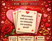 Printable – 52 Fun Deep Bold Questions for Couples – Date Night Printable Game – Instant Download