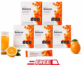 Unicity Balance Sinaasappelvezeldrankmix | 5 dozen | 150 zakjes | Suikervrij wellnesssupplement | Snelle verzending