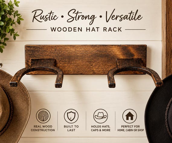 Double Cowboy Hat Rack (horizontal)