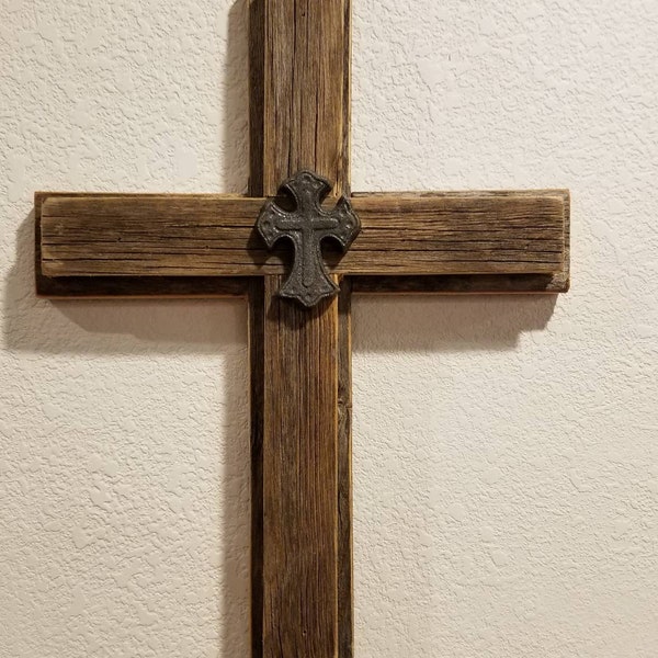 Rustic distressed wooden cross