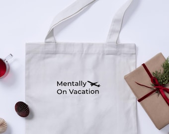 Geistig im Urlaub – Minimal Typografie Design | Druckbare PNG für T-Shirt, Tasse, Tragetasche