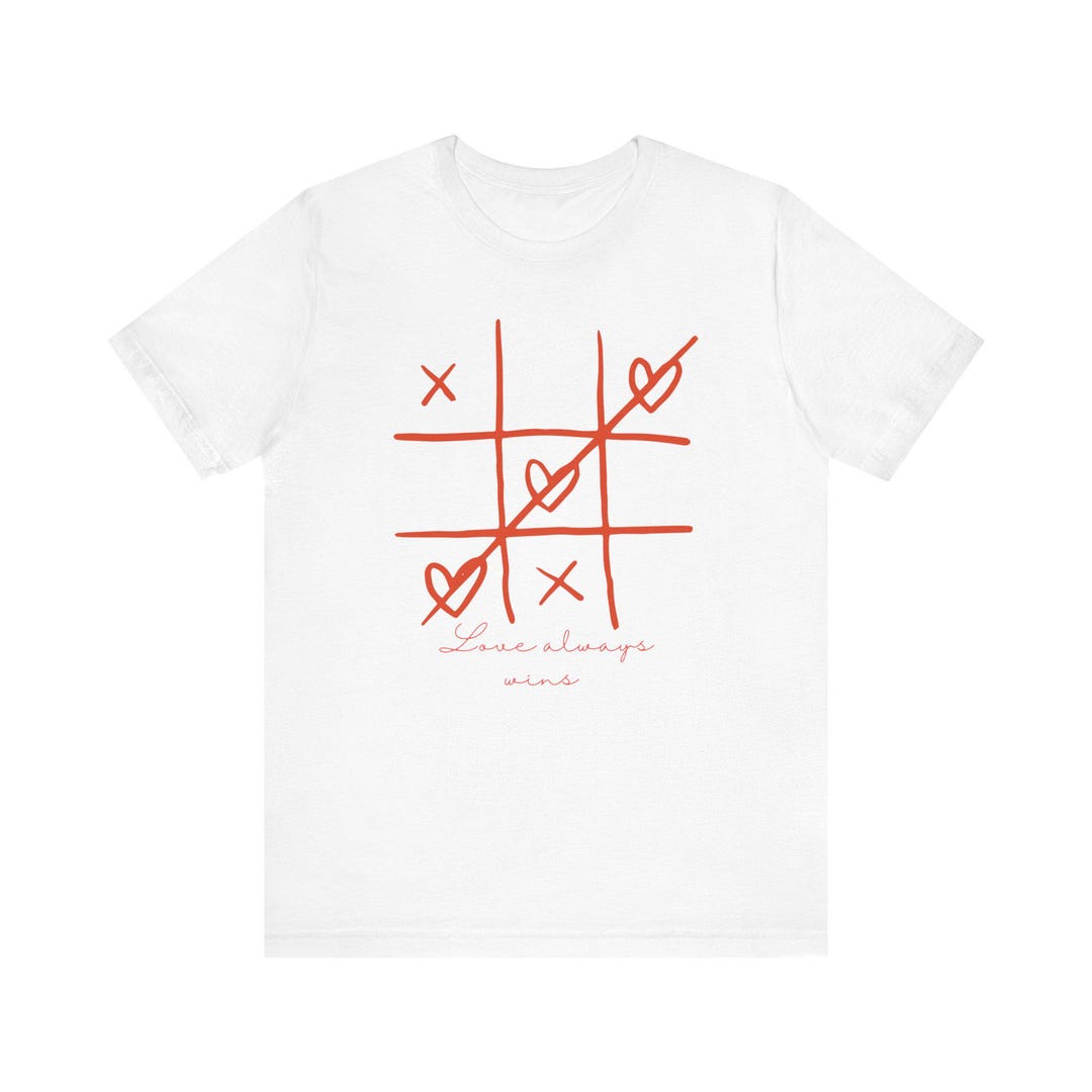 Love Always Wins Tic Tac Toe Shirt | Heart X O Design - Etsy