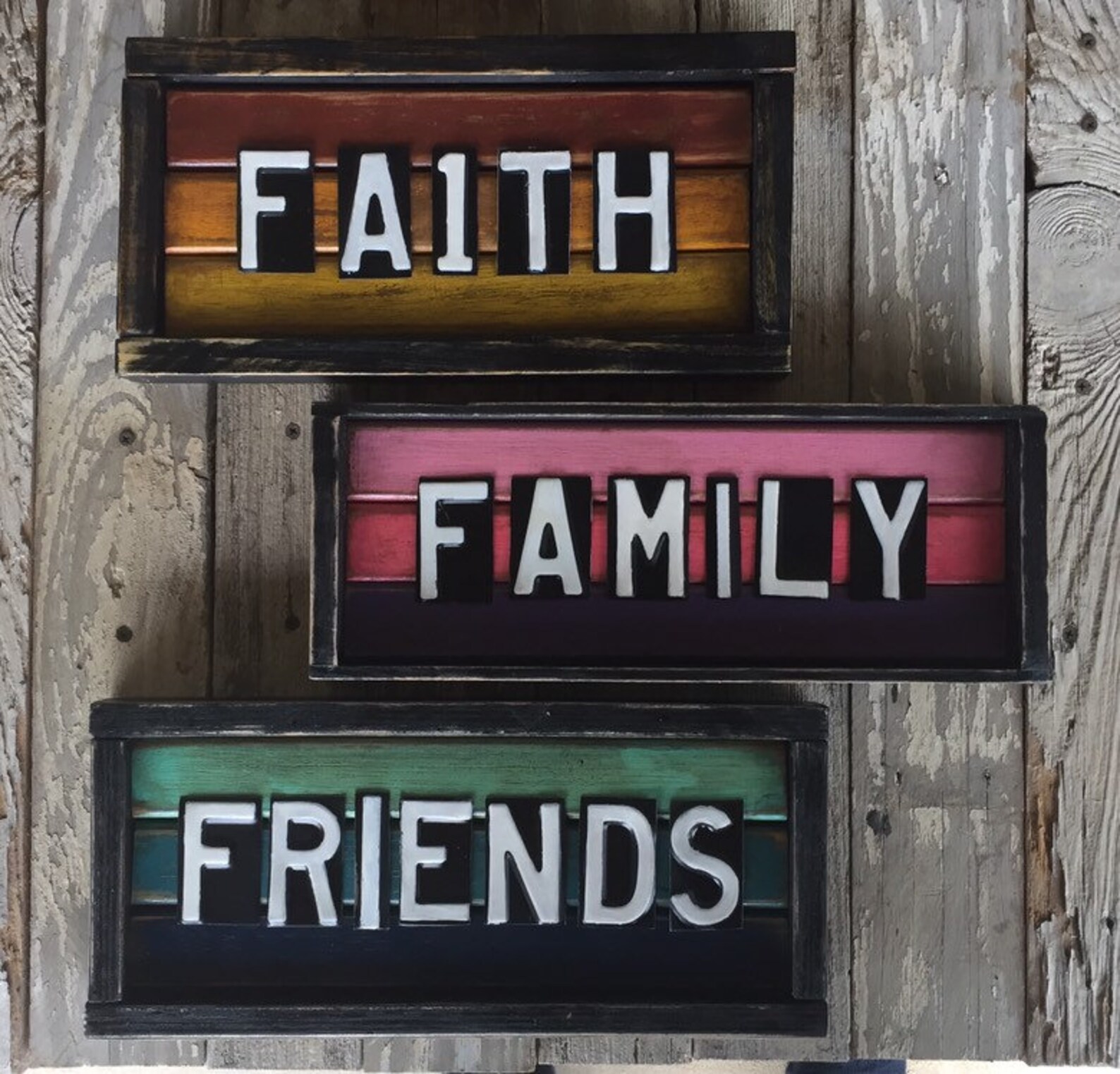 Faith Family Friends SignWall DecorChristian Wall Etsy