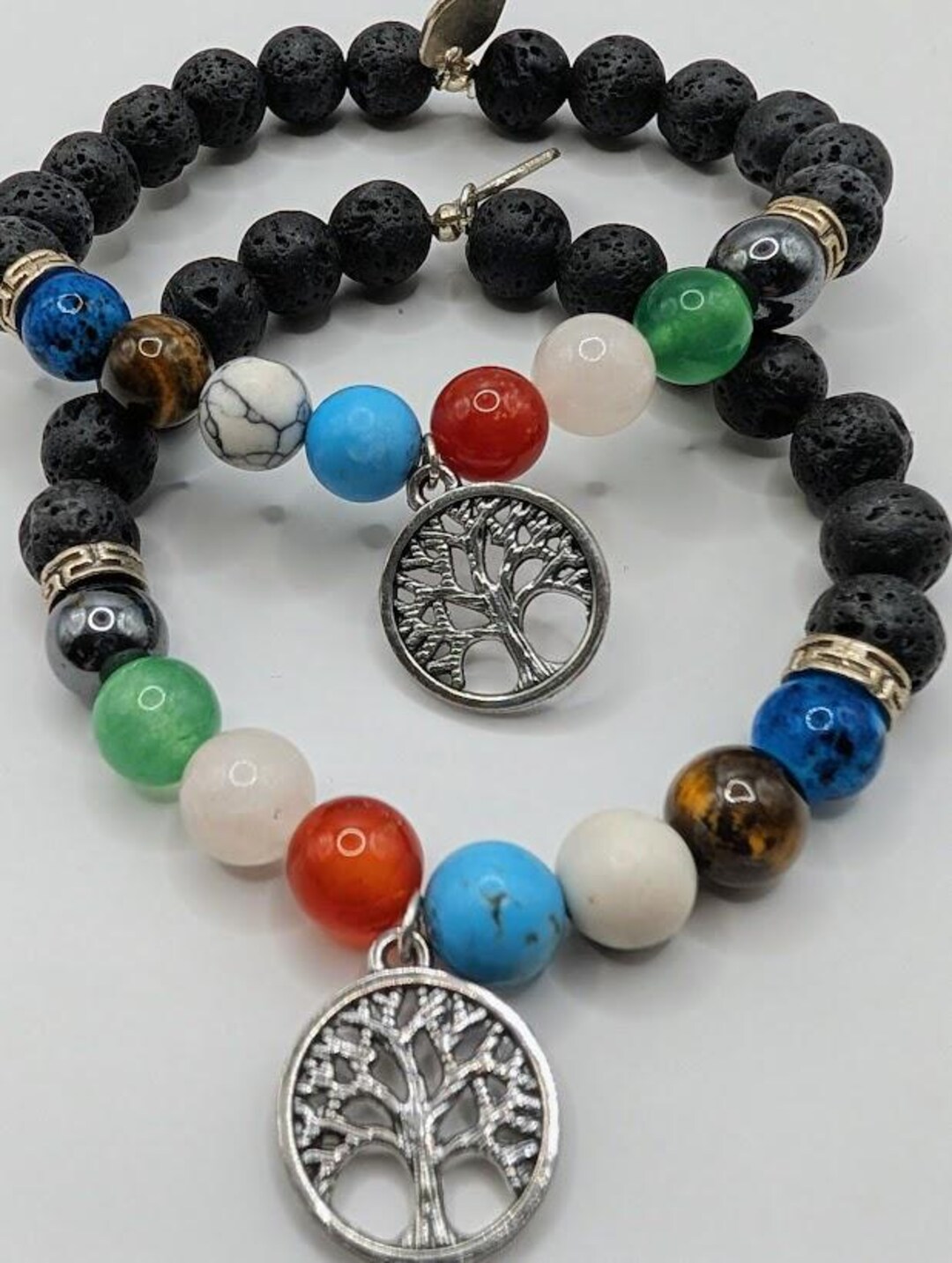 Chakra Tree of Life Bracelet – Lava Stone, Gemstone Healing Bracelet - Etsy
