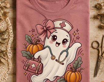 Nurse Ghost PNG, Spooky Halloween Medical Design (Digital Download)