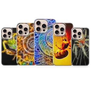 Neon Tiere Handyhülle - Spinne & Schnecke Elektrisiert - iPhone 17 16 15 14 - Samsung S25 S24 - Pixel 10 9 - Buntes Cyberpunk Natur Case