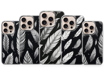 Boho Feder Handyhülle -  Leichtes Natur Design -  iPhone 17 16 15 14 Pro Max -  Samsung Galaxy S24 -  Ästhetisches Geschenk -  Pixel