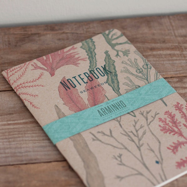 SALE -35% -  SEAWEEDS - notebooks - recycled brown cover -  SEA5005B
