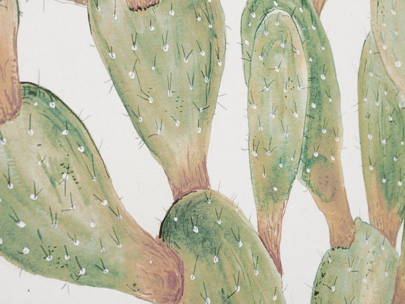 Cactus Opuntia Jamaicensis plante botanique aquarelle peinture art impression illustration décoration murale affiche CAC1001 image 4