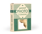 Photo Corner Box Gold  handmade printed photography album corner box - vintage inspired - photo corner sticker gold