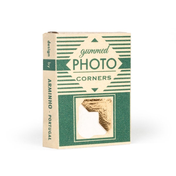 Photo Corner Box Gold  handmade printed photography album corner box - vintage inspired - photo corner sticker gold