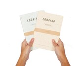 Cooking Secrets set of 2 notebook journals - letterpress print family recipe and cooking gift, kitchen accessories and tools
