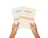 Cooking Secrets set of 2 notebook journals - letterpress print family recipe and cooking gift, kitchen accessories and tools