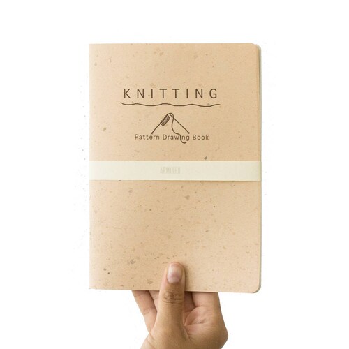 Knitting Journal special notebook for knitters and knitting projects - knitting drawings and notes, pale pink paper cover