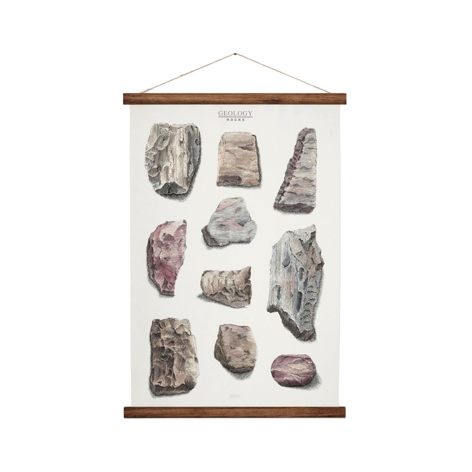 Geology Rocks Canvas Poster Vintage Educational Chart Etsy