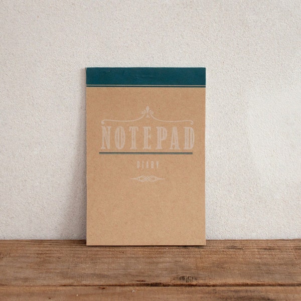 Notepad diary - blank - craft - letterpress vintage design - PAD6001