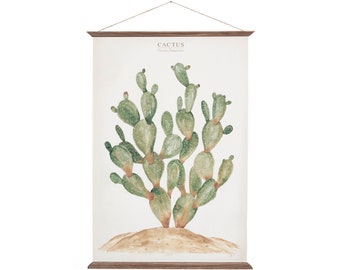 Cactus - Opuntia Jamaicensis - plant botanic watercolor paint art print illustration wall decor poster - CAC1001