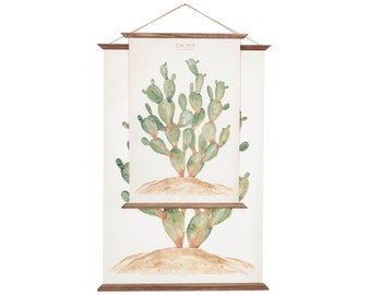 Cactus - Opuntia Jamaicensis - cartel de pared - impresión de arte vegetal - decoración de pared cartel de arte de lienzo - ilustración botánica CAC1002