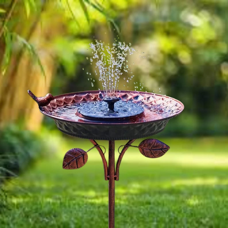 Metal Bird Bath With Stake Modern Bird Bath Handmade Bird Bath — free download