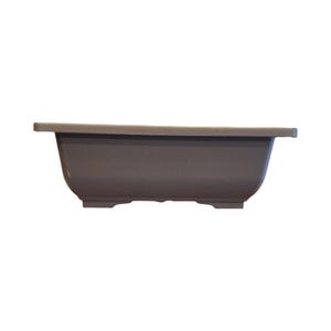 Yixing Look Poly-Resin Bonsai Pot with Humidity Tray, Dark Brown 9"x6.5"x3" approx